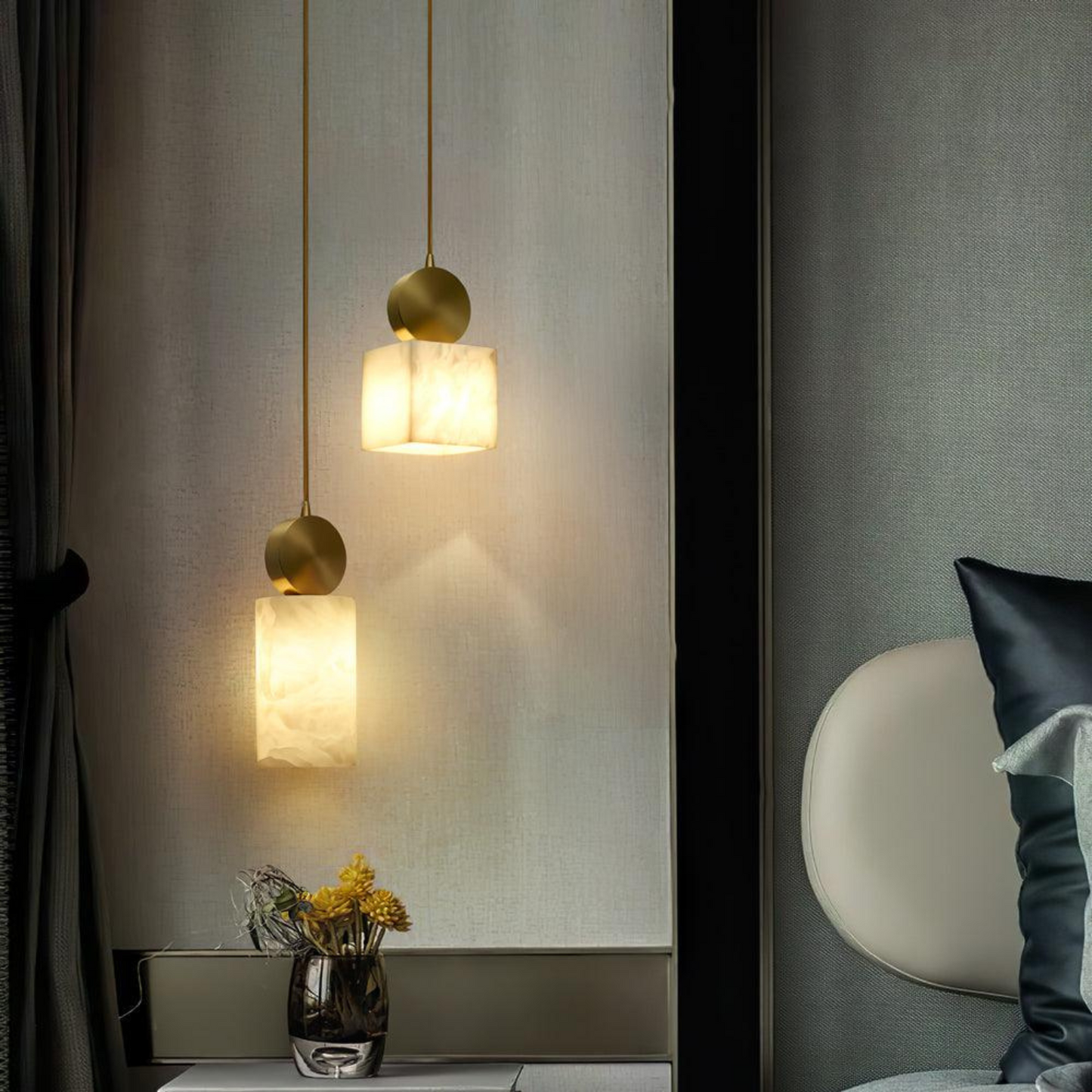 Alabaster Gold Pendant Lamp